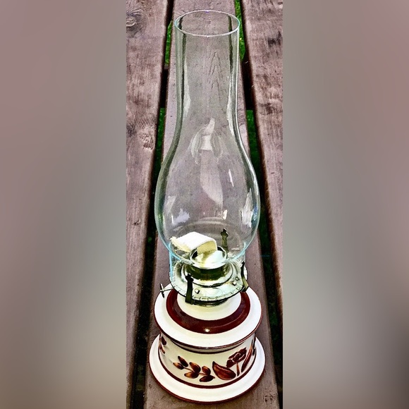 Vintage Unused LAMPLIGHT FARMS Glazed Ceramic Kerosene Oil Lantern Lamp - Picture 3 of 9